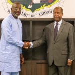 L-R: President George M. Weah and Special Representative of the United Nations Secretary General and Head of the UN Office for West Africa and the Sahel, Leonardo Santos Simao